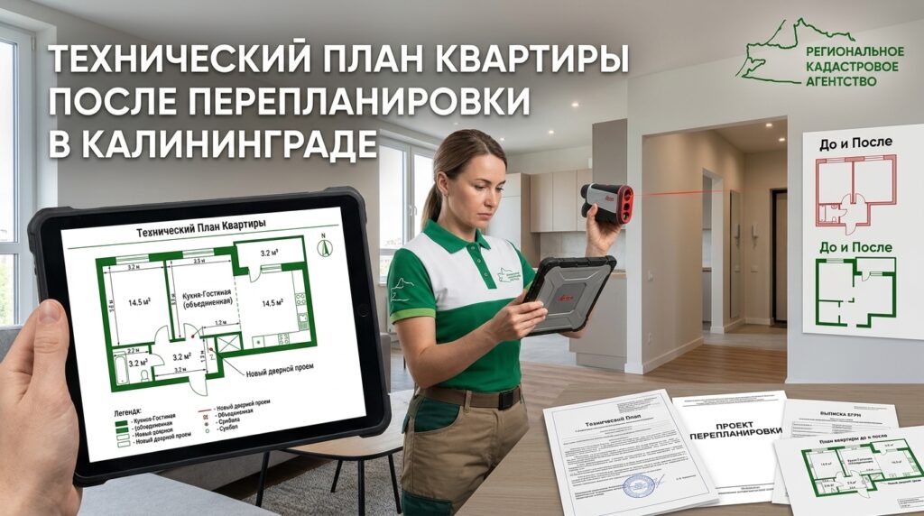 Технический план квартиры после перепланировки в Калининграде